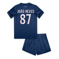 Paris Saint-Germain Joao Neves #87 Fotballklær Hjemmedraktsett Barn 2024-25 Kortermet (+ korte bukser)